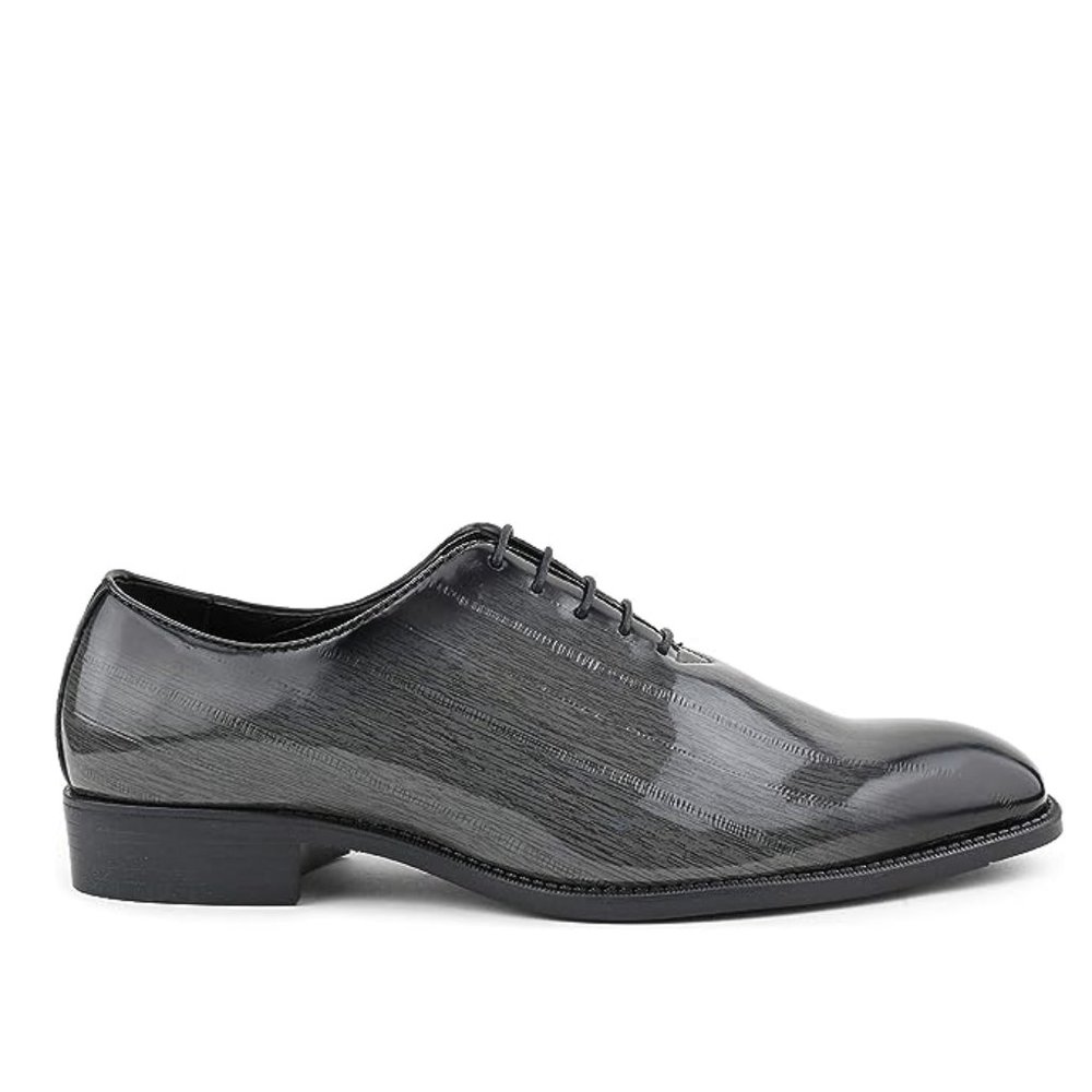 Bashwood Handmade Gray Leather Oxford Shoes For Men